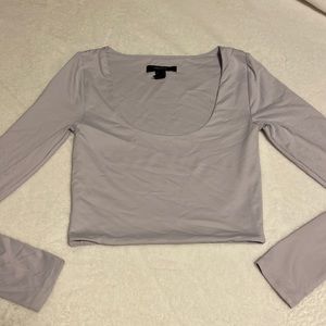 Cropped long sleeve top